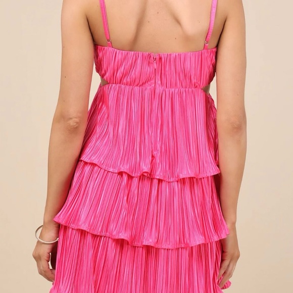 Lulu's Hot Pink Ruffled Mini Dress - Picture 2 of 2